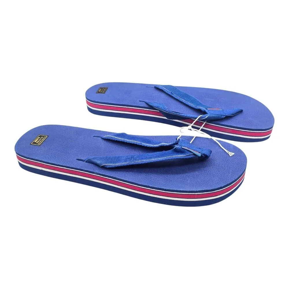 Vtg Mens Laid-Back Golf Flip Flops Sandals Cleats Size Large 12-13 Red Blue NEW